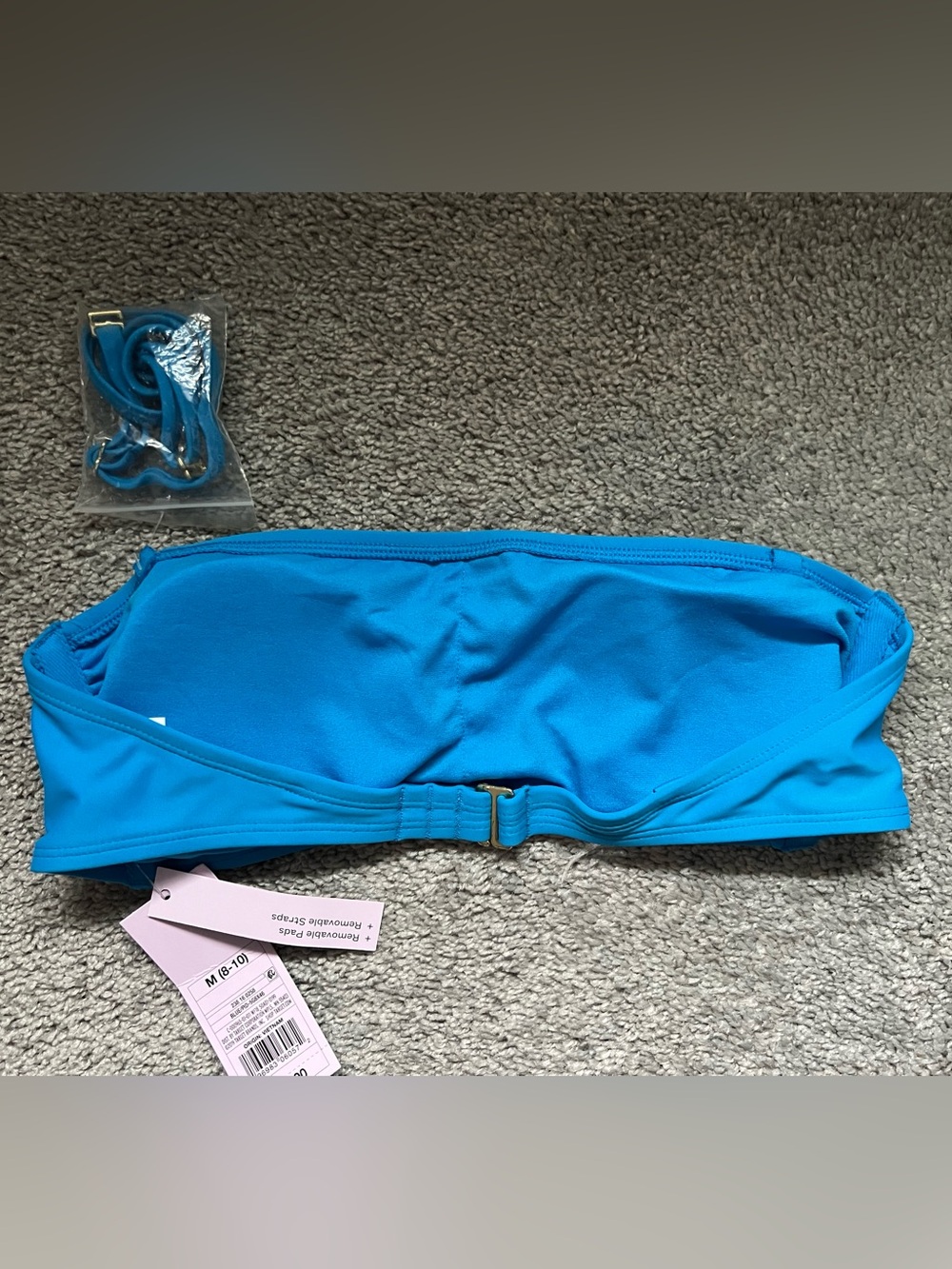 Wild Fable NWT Bright Blue Bandeau Bikini Set | Top M & Bottom S - Picture 3 of 9